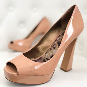 Sam Edelman Nude Peep Toe Heels